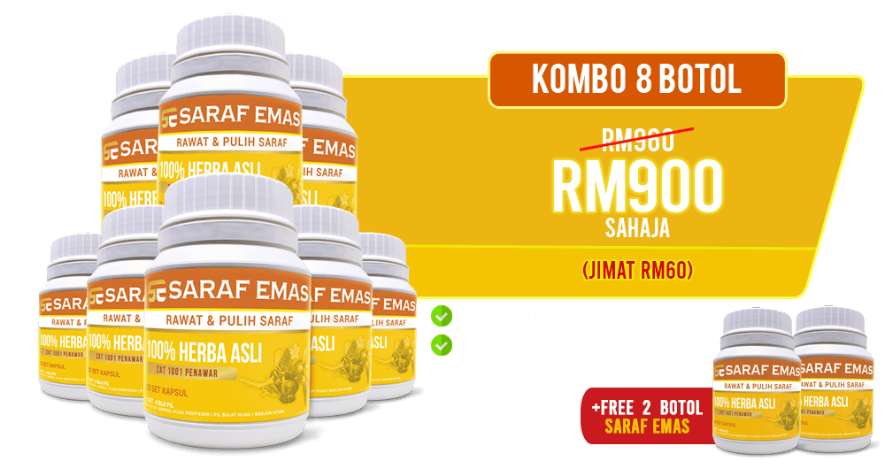 Saraf Emas 8 Unit + Percuma 2 Unit